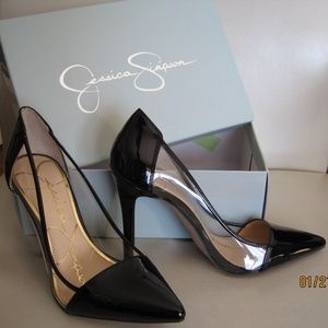 Jessica Simpson - Black Pumps w/ Clear Side Panels